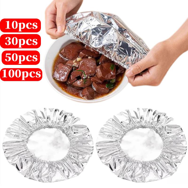 Food Storage Aluminum - 10-100 шт. многоразовых изоляционных пленок-покрытий, эластичные