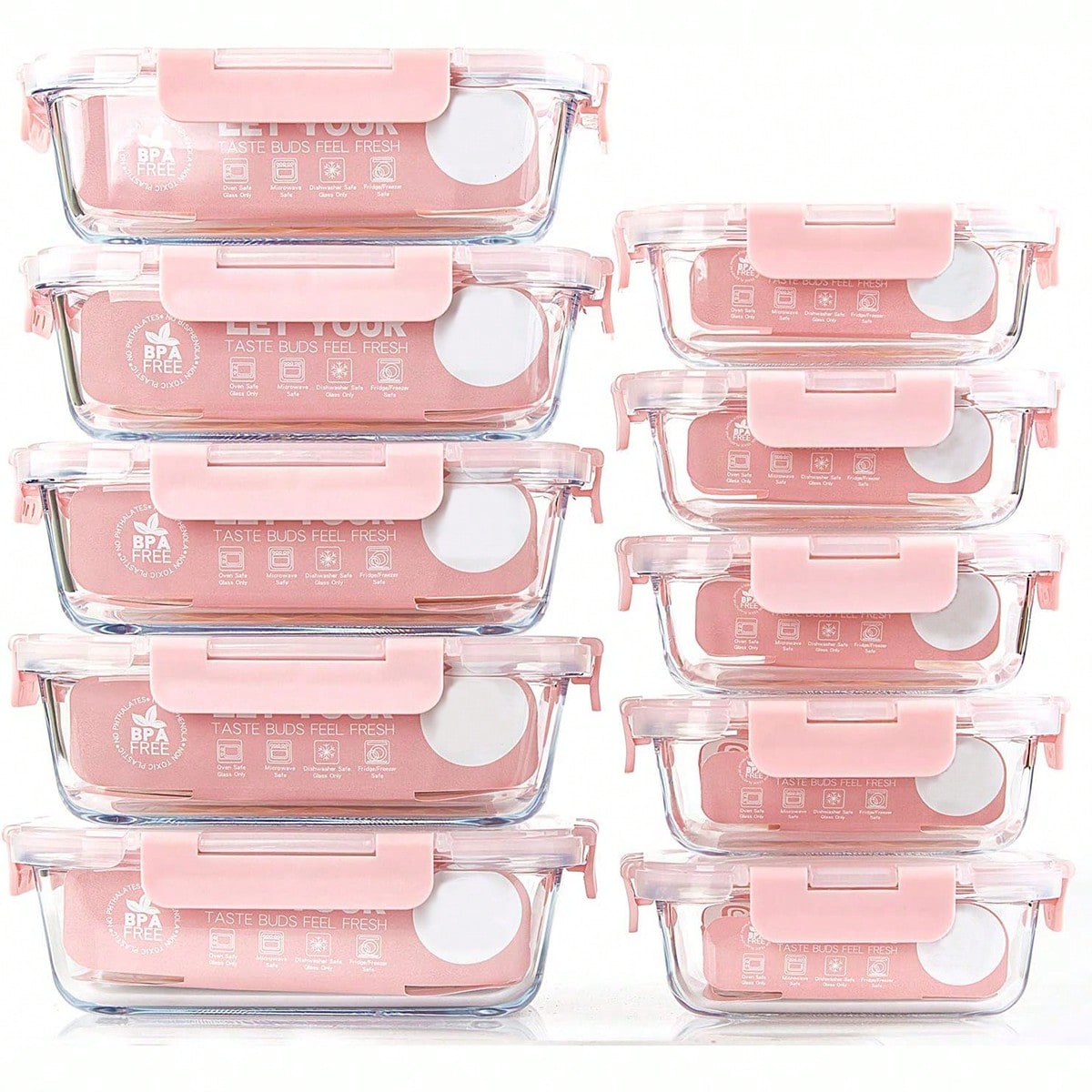 Food Storage Equipment - Набор из 10 стеклянных контейнеров для